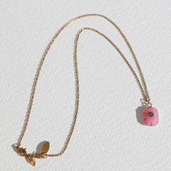Gouden ketting element stone rose quartz