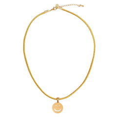 Necklace smiley cord gold