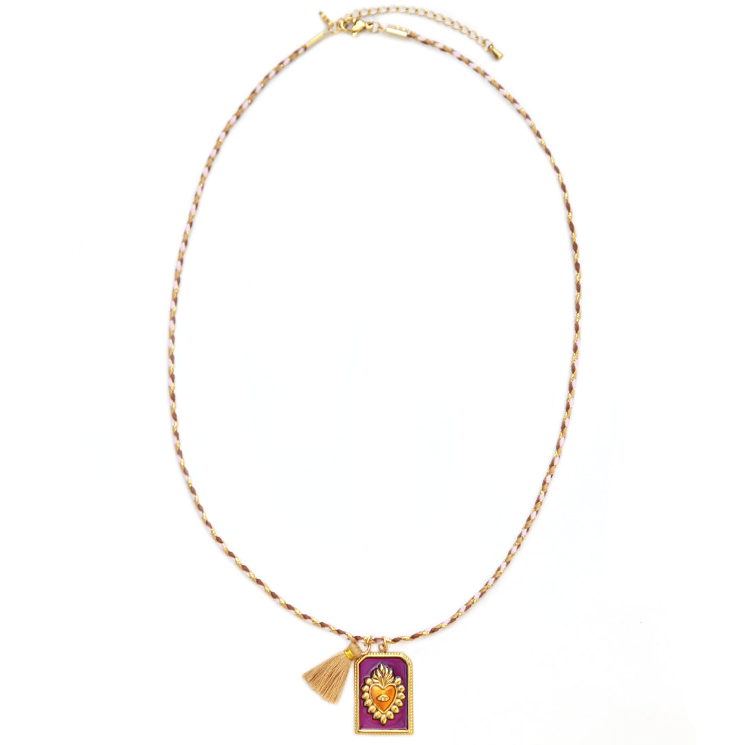 Necklace tableau purple