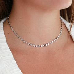 Zilveren ketting bloemetjes