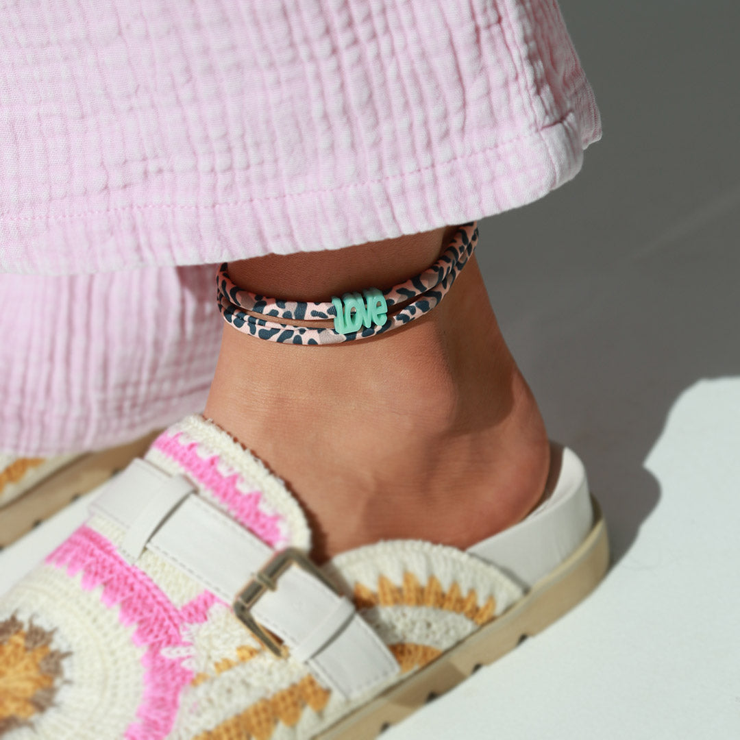 Ankle bracelet leopard love - choose your own color!
