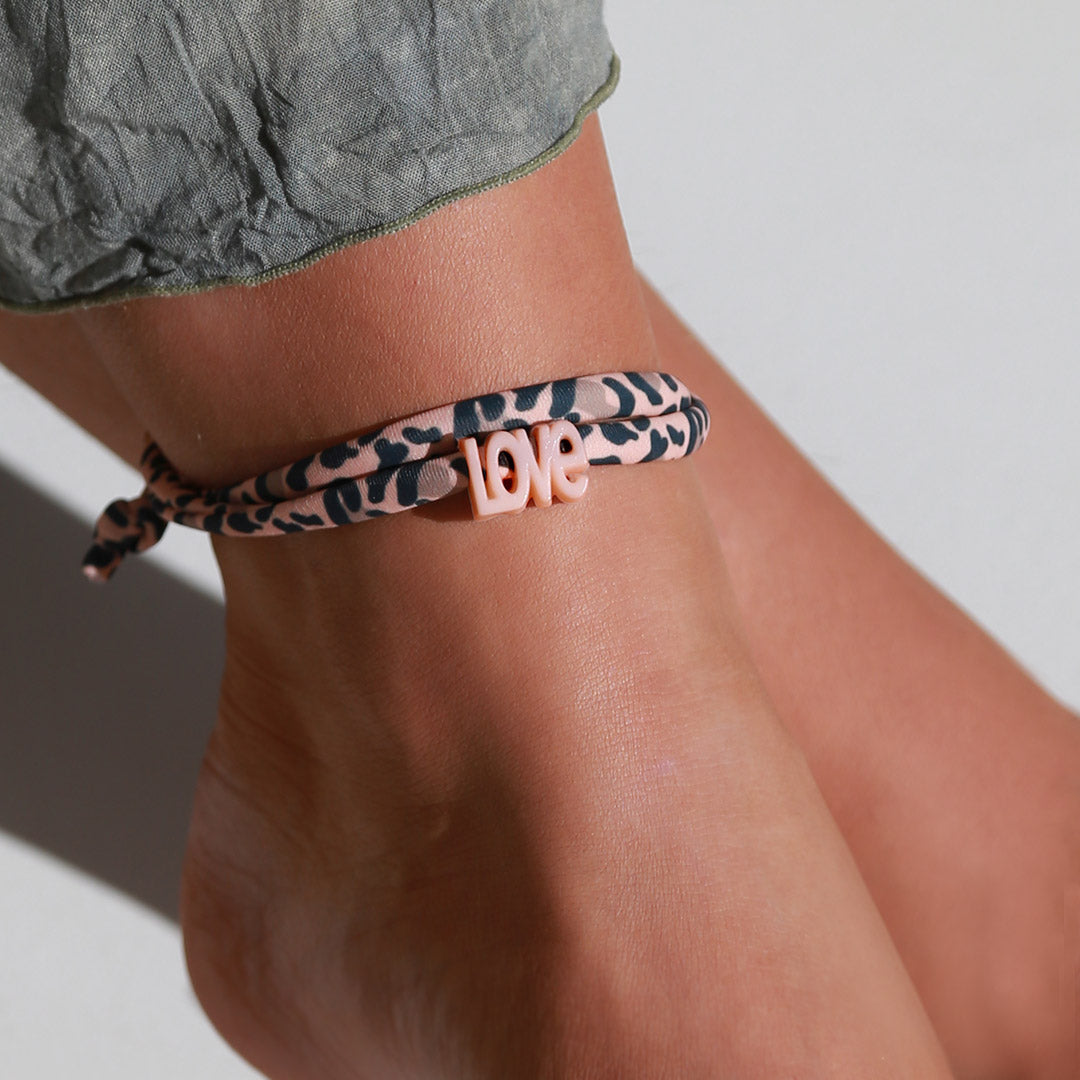Ankle bracelet leopard love - choose your own color!