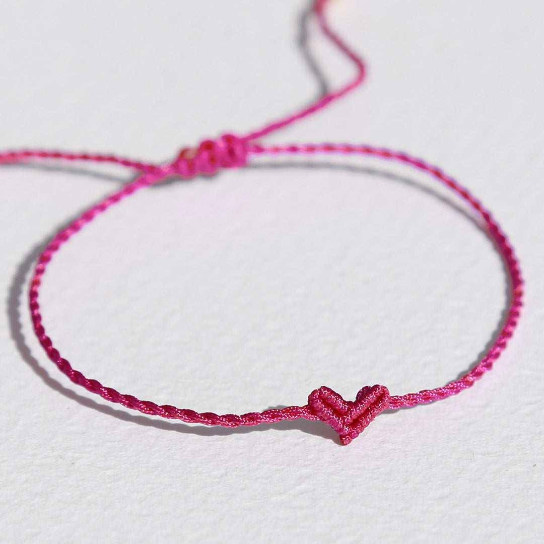 Armband klein hart cerise