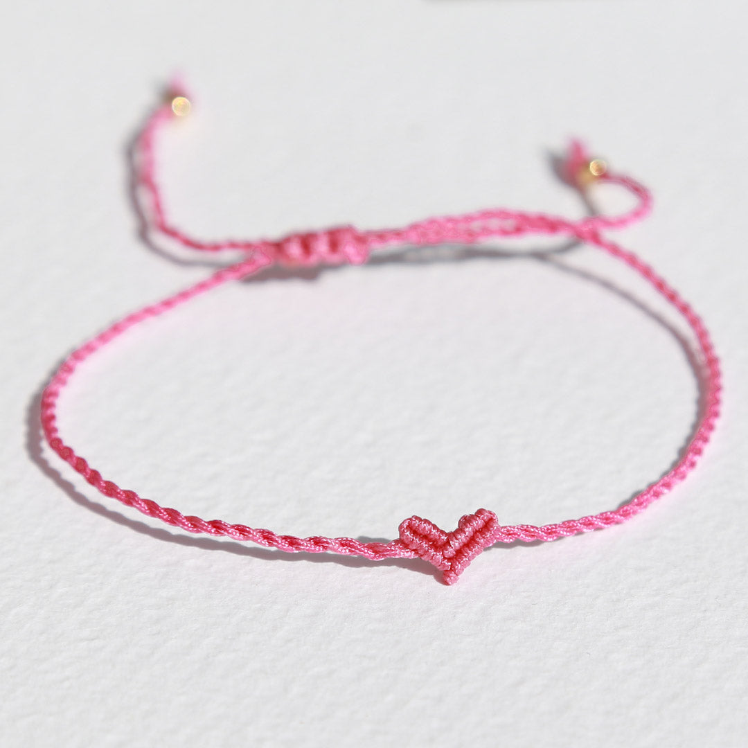 Bracelet small heart raspberry