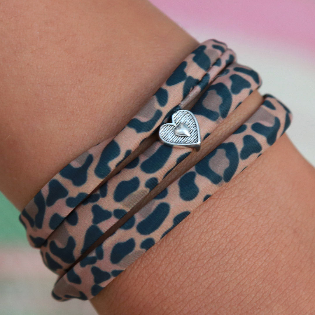 leopard bracelet heart silver