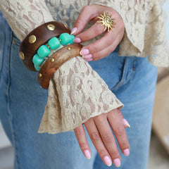 Bracelet en bois de manguier audacieux