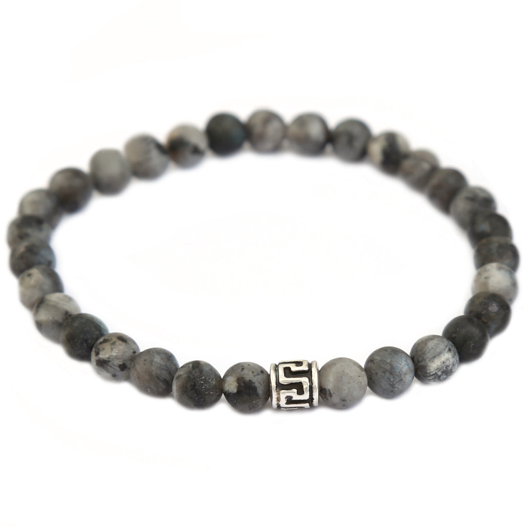 Armband aus grauem Stein für Herren