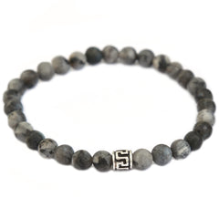 Armband aus grauem Stein für Herren