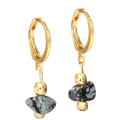 Gold earrings vedra marble black