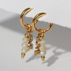 Boucles d'oreilles en or à facettes crème d'amour