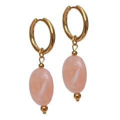 Boucles d'oreilles en or pêche pastille