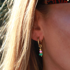 Oorbel Calpe roze-groen