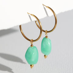 Oorbellen rocks turquoise