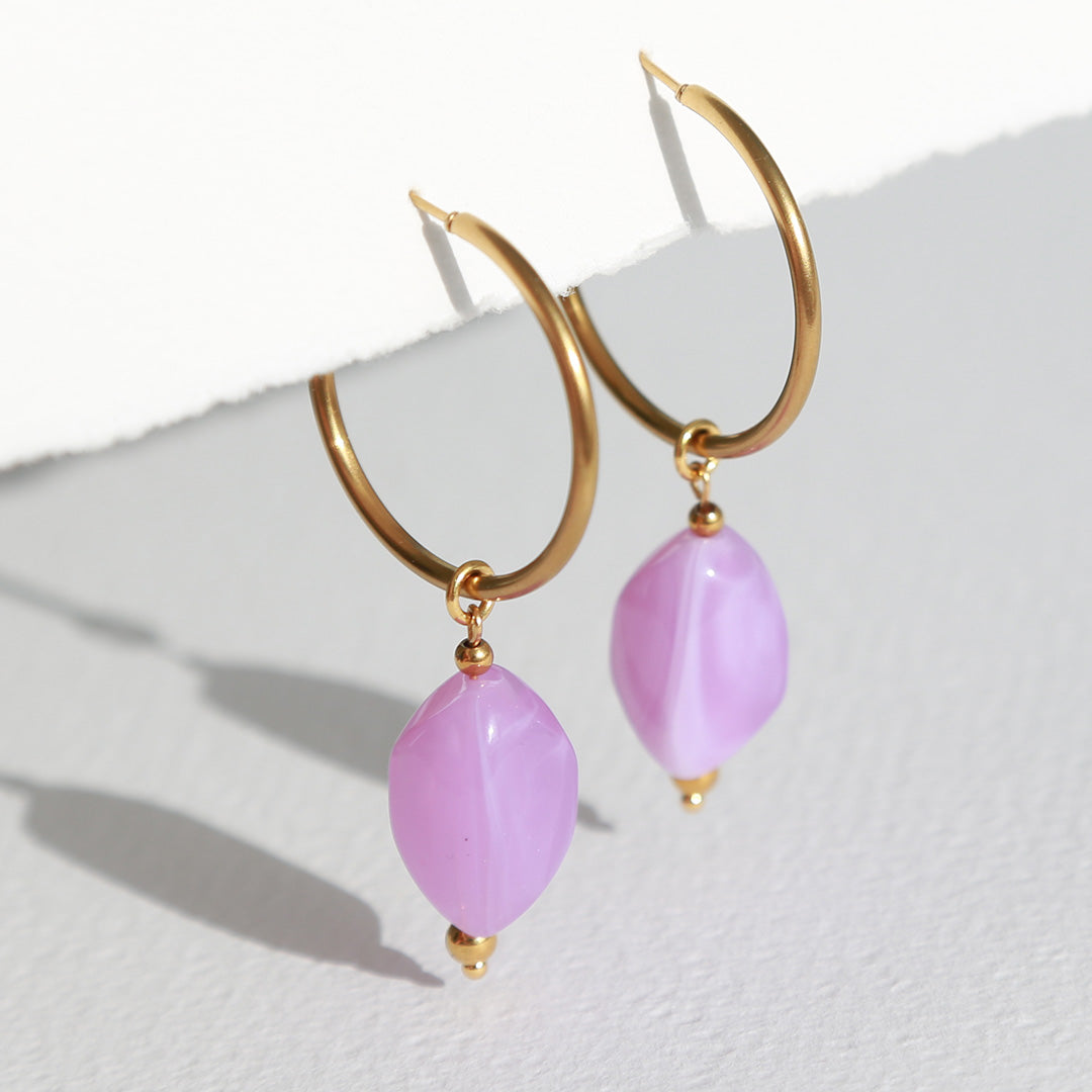 Oorbellen rocks lila