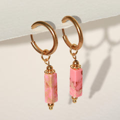 Earring marble pink