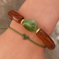 Armband penne rocks tortoise groen