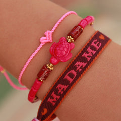 Armband turtle roze