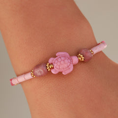 Armband turtle lichtroze