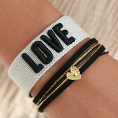 Woven bracelet love creme