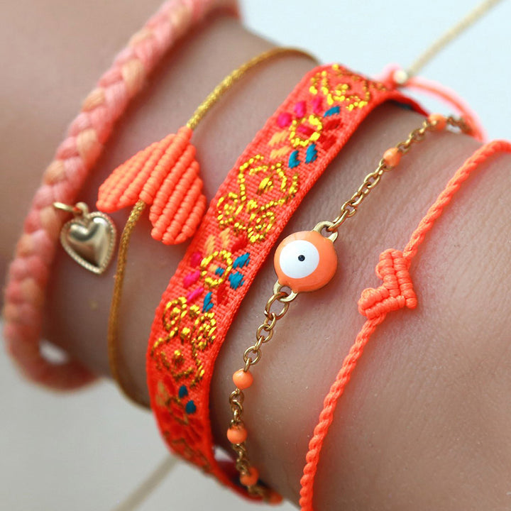 Love Ibiza heart bracelet neon orange