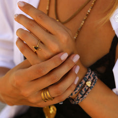 Gold ring twisted Tiger Eye