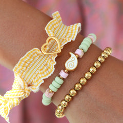 Armband heart ruffle geel