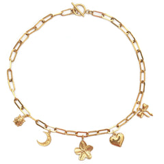 Cadena de eslabones flor luna