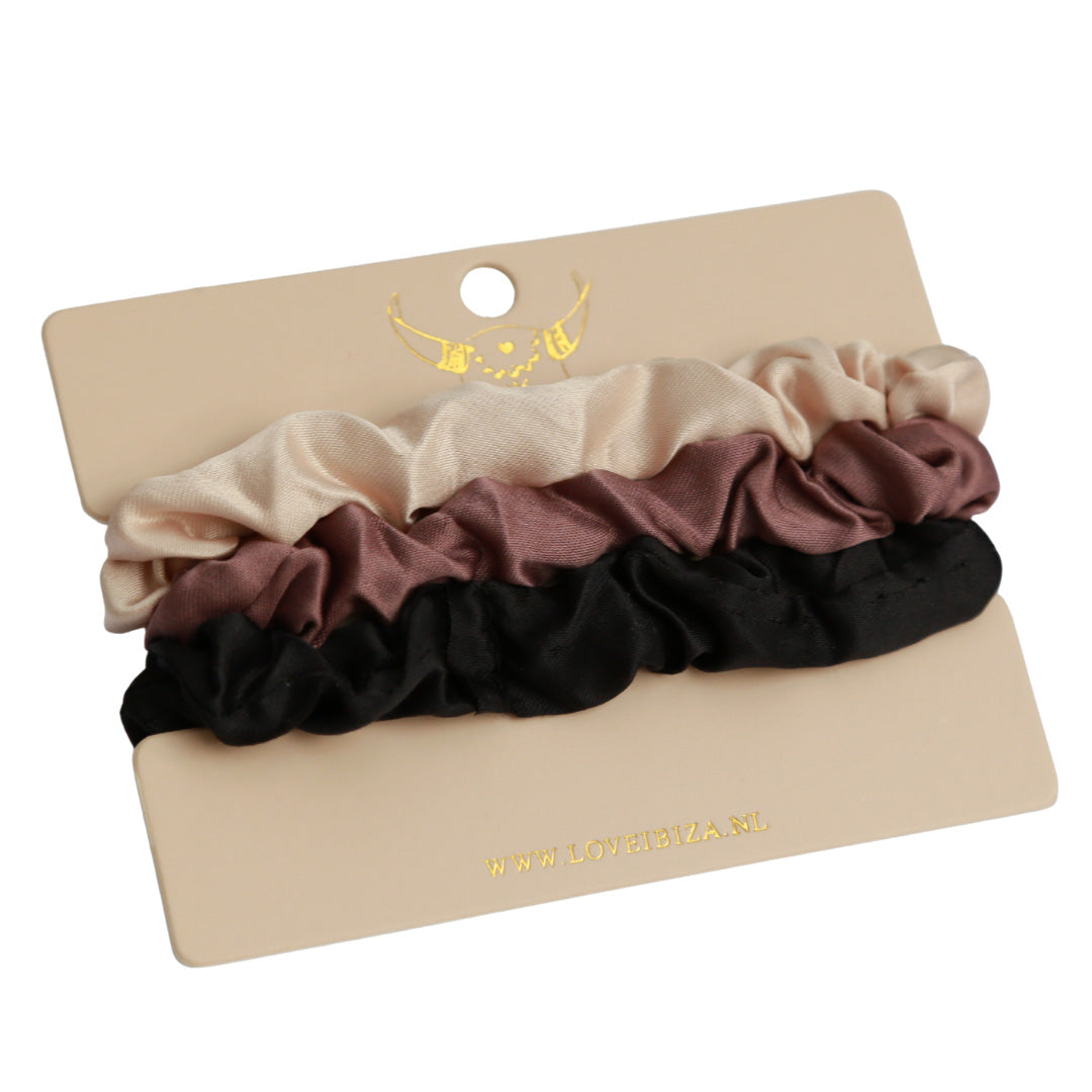 Scrunchie set satin black