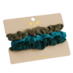 Scrunchie set satin blue