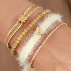 Woven bracelet clover gold