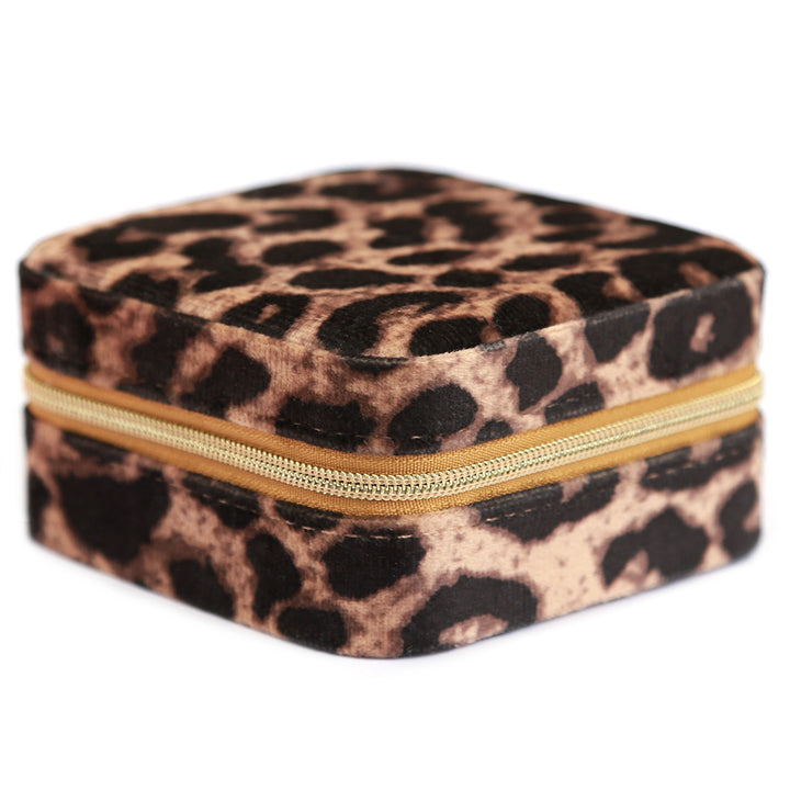Boîte à bijoux velours léopard