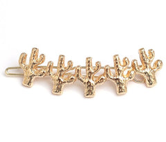 Cactus haarspange gold