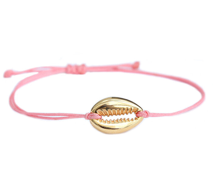 Bracelet coquille corail or