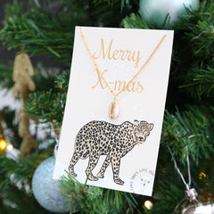 Tarjeta - Feliz Navidad leopardo