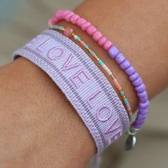 Woven bracelet lilac LOVE