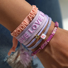 Woven bracelet lilac LOVE