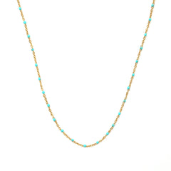 Goldene Kette little chain turquoise