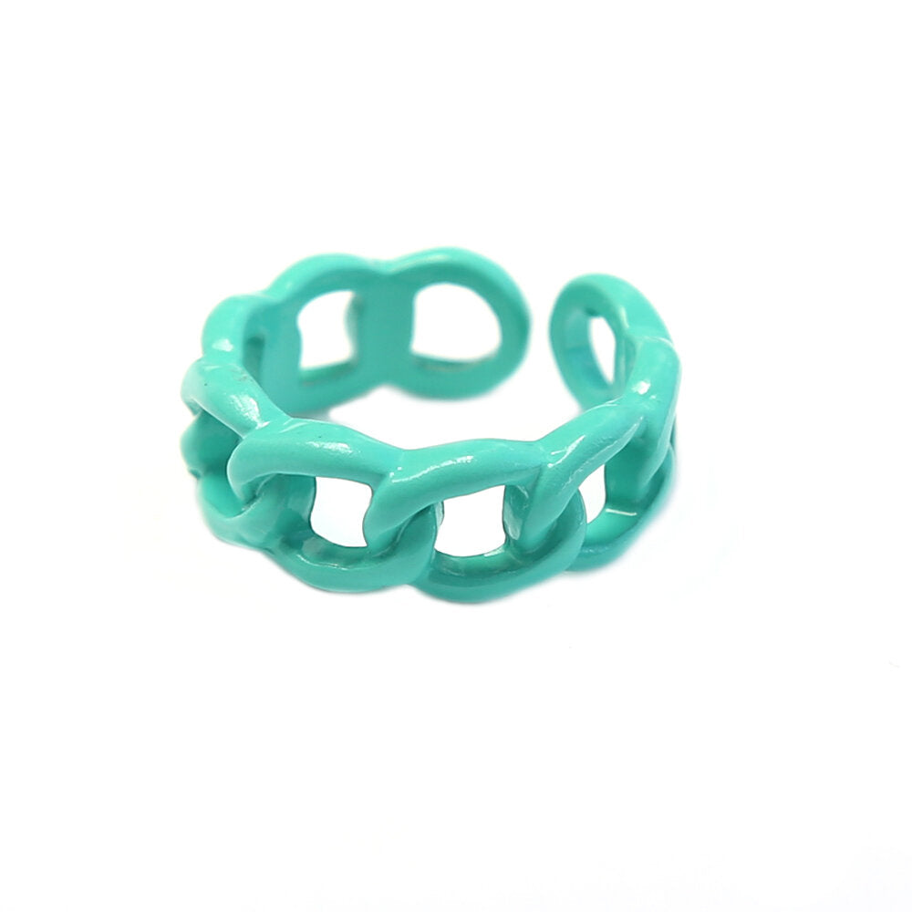 Bague chain turquoise green