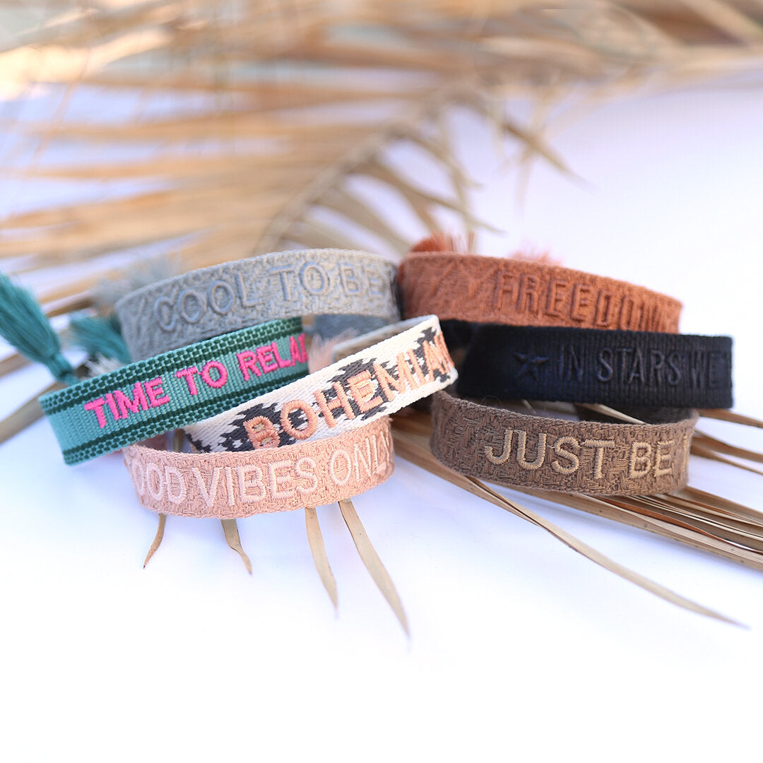 Geweven armband just be you taupe
