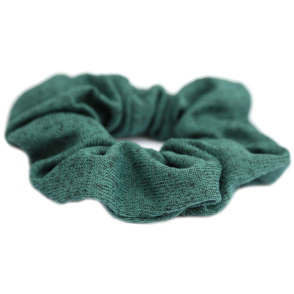 Scrunchie knitted green melee