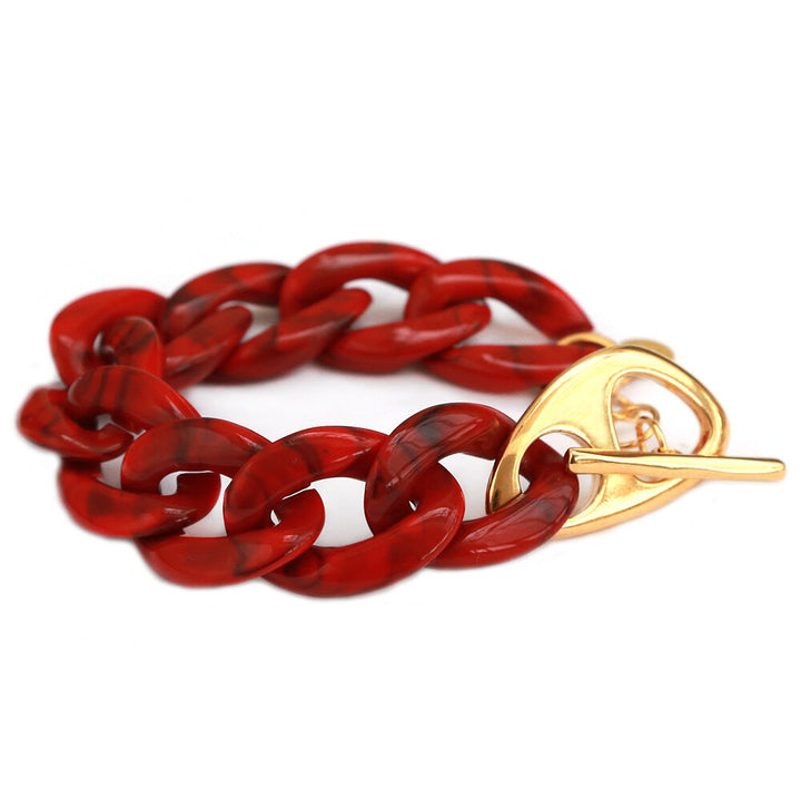 Armband chain scarlet red gold
