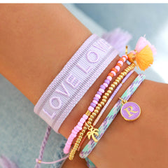Woven bracelet lilac LOVE