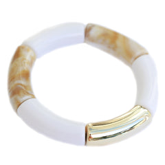 Armband penne beige white marble