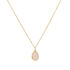 Gold necklace rose quartz