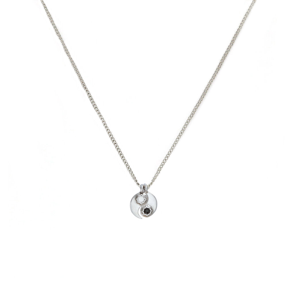 Zilveren ketting yinyang