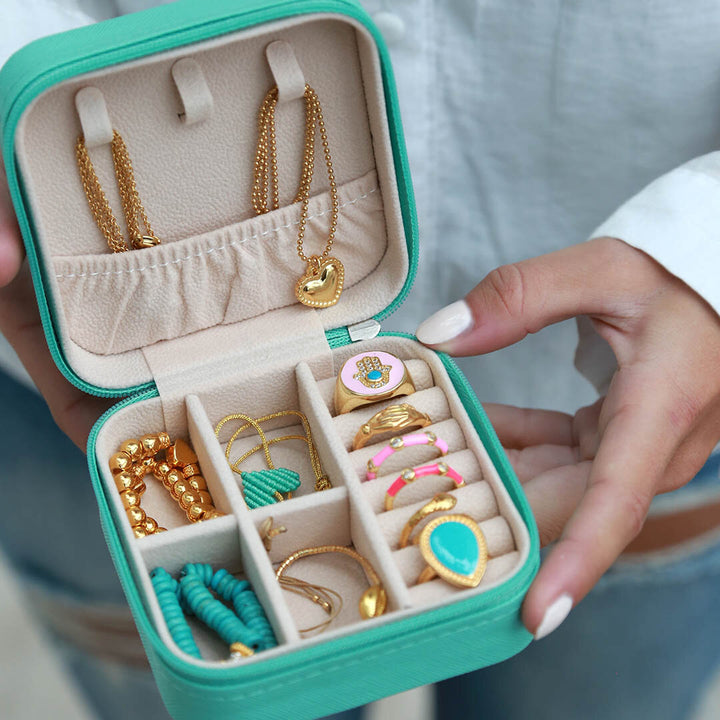 Boîte à bijoux turquoise