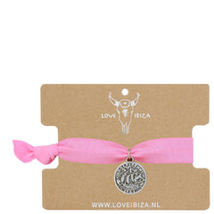 Ibiza armband soft pink coin Silver