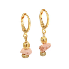 Pendientes de oro Vedra melocotón