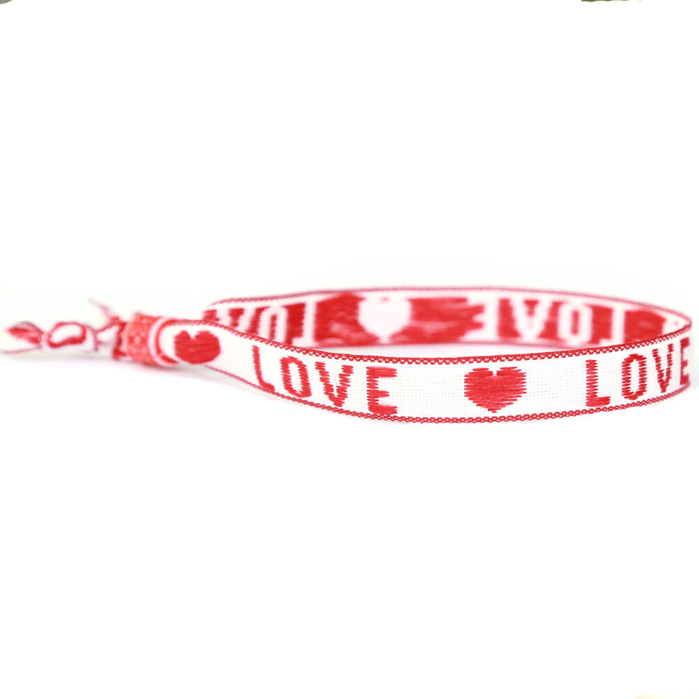 Gewebtes armband  white love