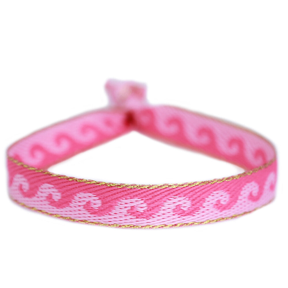 Bracelet tissé good  pink waves